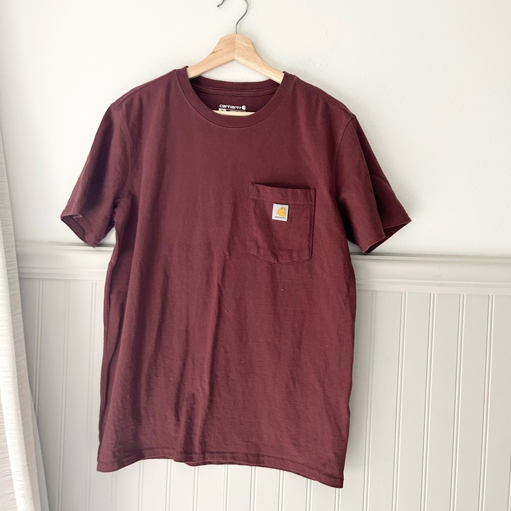 Carhartt Men's Medium Maroon Loose Fit Workwear Pocket Short Sleeve T-Shirt